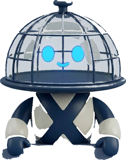 Fuddy, la mascota de FudX, saludando